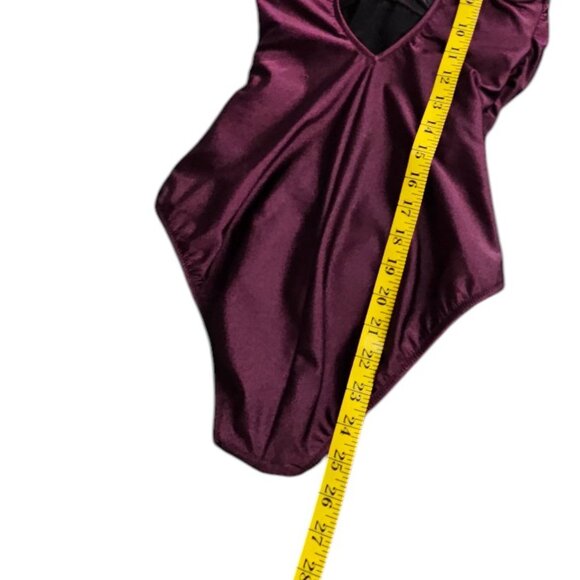 Profile by Gottex One Piece Wrap Swimsuit, Flattering,Wireless, Purple, Size 8 - Picture 4 of 7